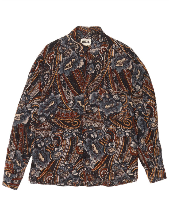 Camisa masculina vintage média paisley multicolorida