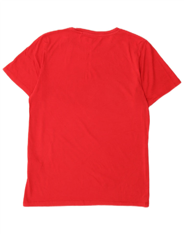 Camiseta masculina Jack & Jones Denizen com estampa gráfica de algodão vermelho médio