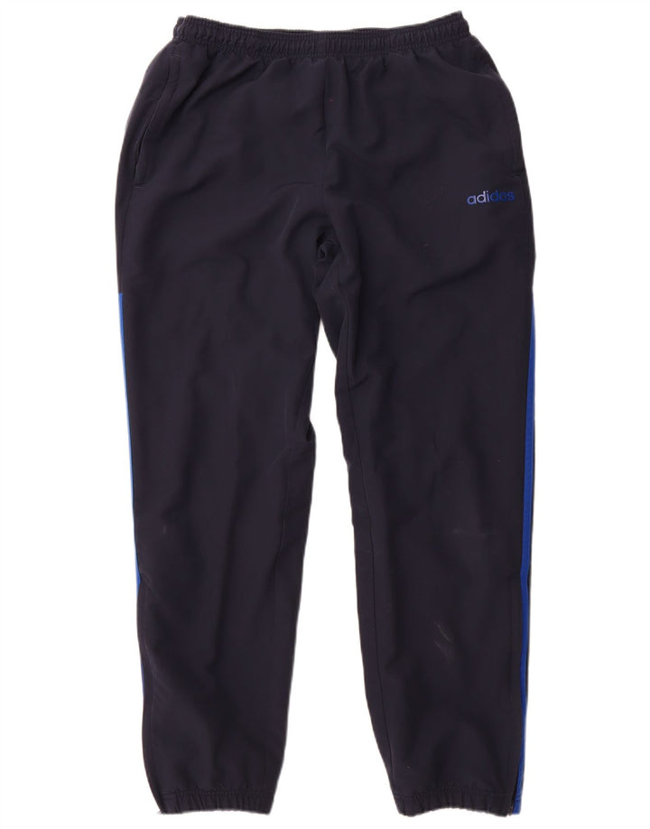 Calça de treino masculina Adidas Joggers grande poliéster azul marinho