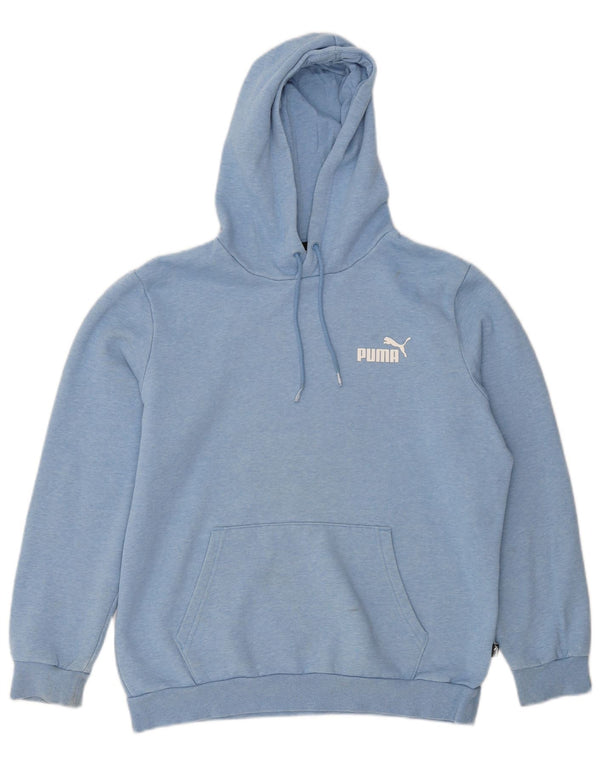 Puma masculino moletom com capuz de algodão manchado azul médio
