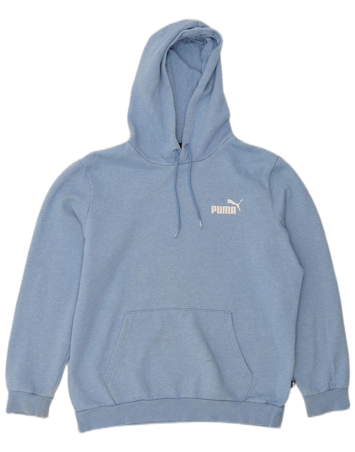 Puma masculino moletom com capuz de algodão manchado azul médio