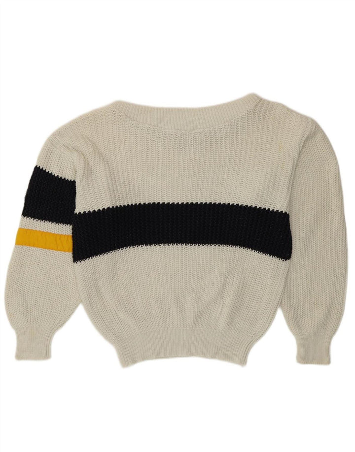Suéter feminino OCEAN STAR com gola canoa IT 52 2XL branco colorblock
