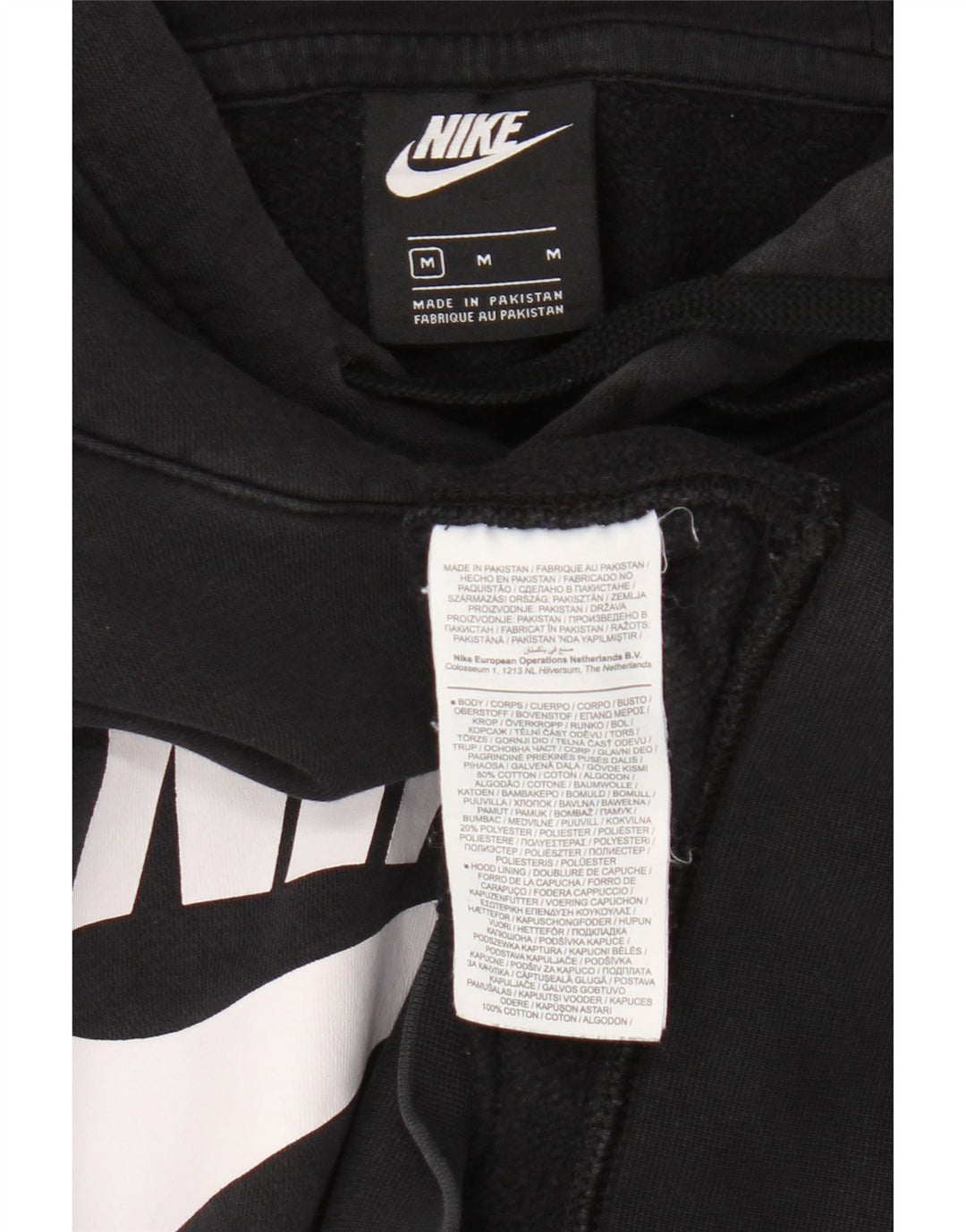 Nike masculino gráfico moletom com capuz médio algodão preto
