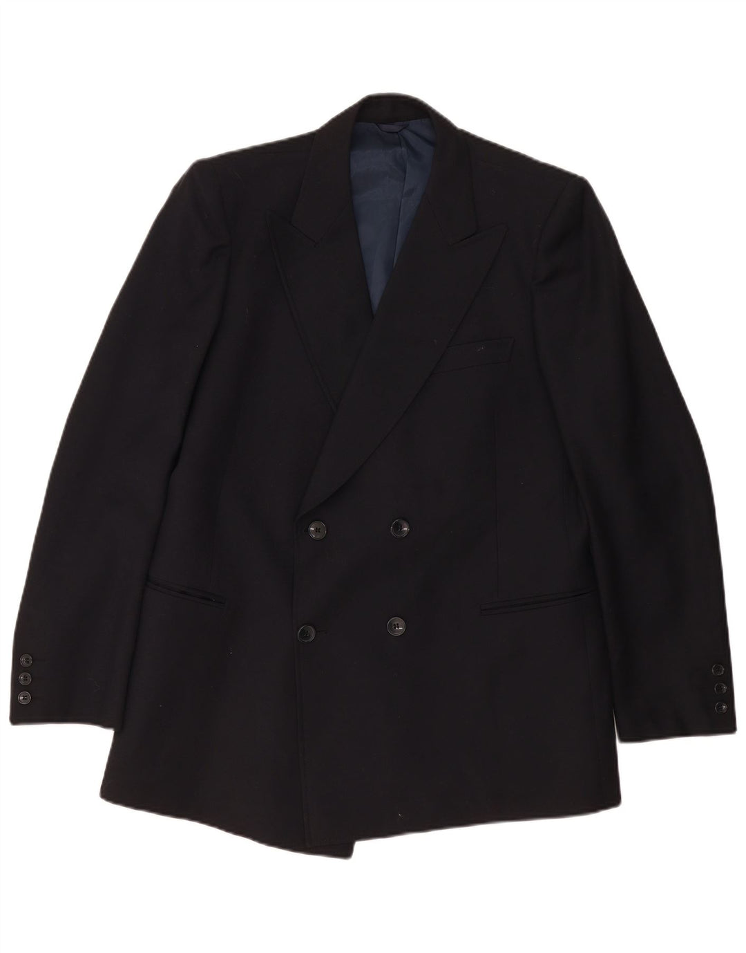 Jaqueta blazer masculina vintage com peito duplo Reino Unido 38 médio preto