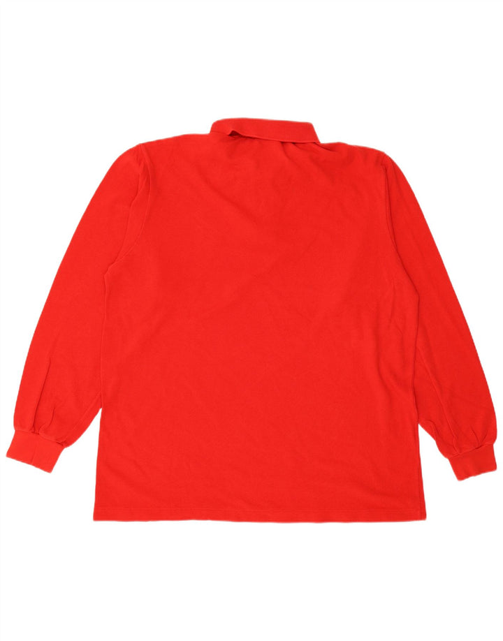 Camisa polo masculina de manga comprida LACOSTE tamanho 5 grande algodão vermelho