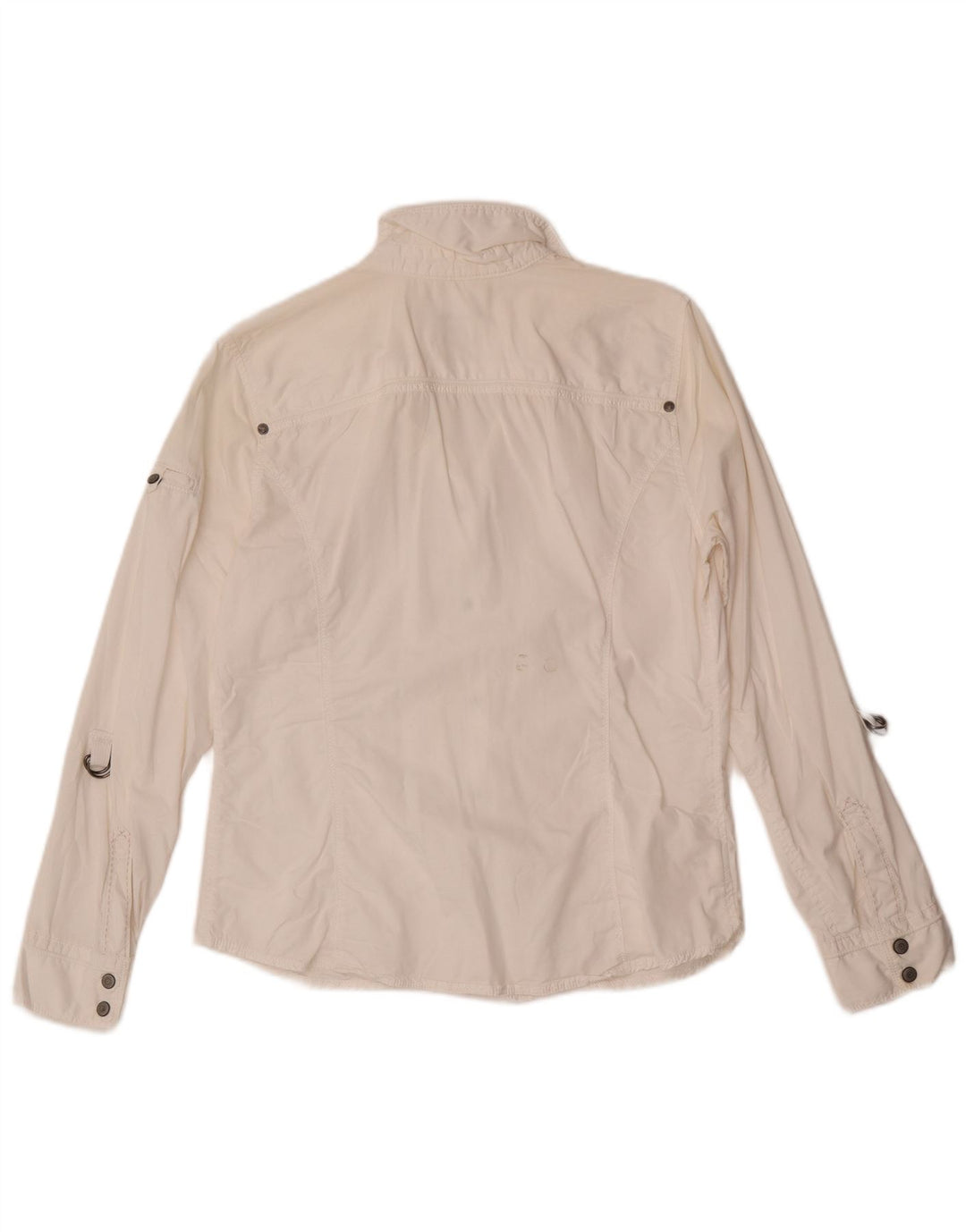 Camisa feminina Eddie Bauer UK 14 algodão branco médio