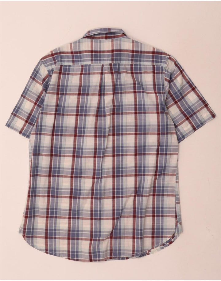Camisa masculina de manga curta Levi's grande algodão xadrez azul