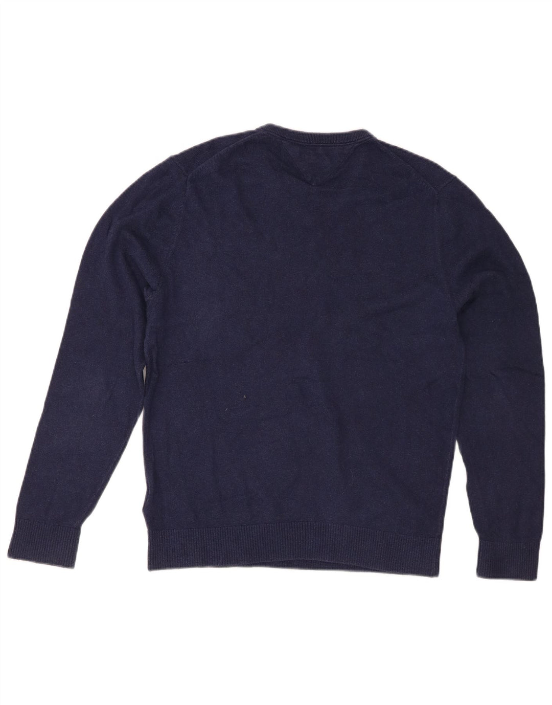 TOMMY HILFIGER Suéter masculino com decote em V médio algodão azul marinho