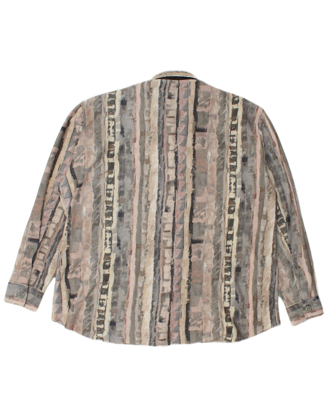 Camisa masculina vintage de lã grande cinza geométrica