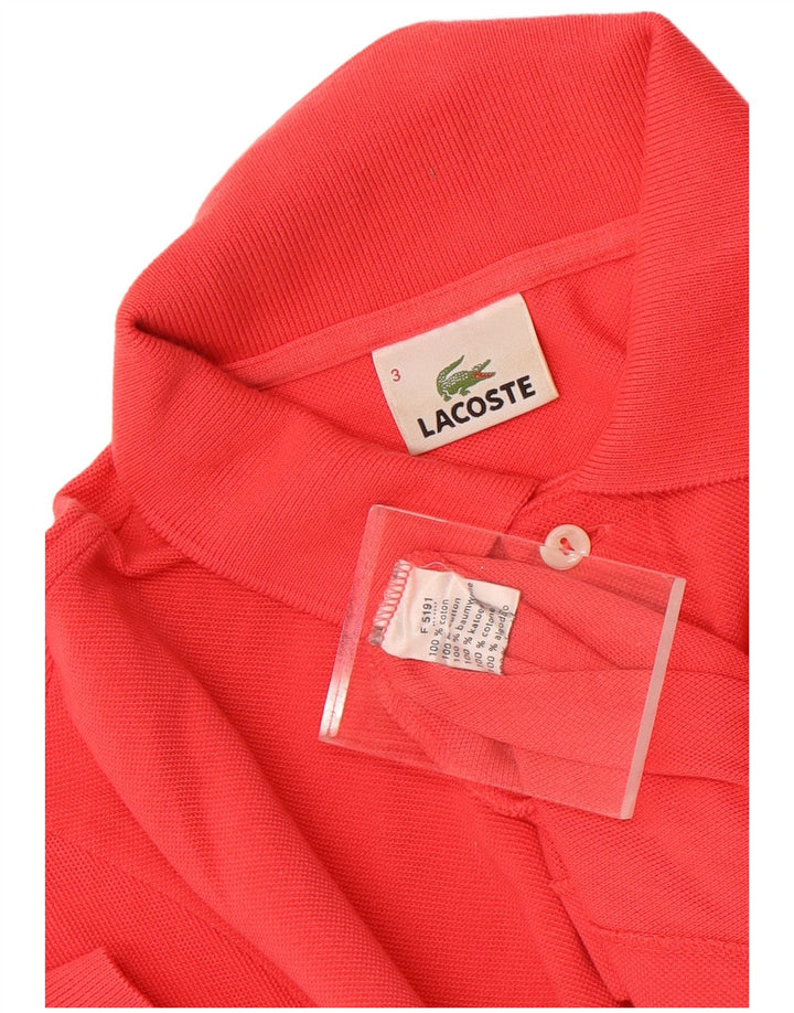 Camisa polo masculina Lacoste tamanho 3 pequeno algodão vermelho