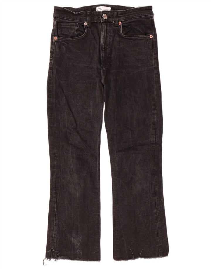 Calça jeans reta feminina Zara EU 40 médio W30 L26 preto