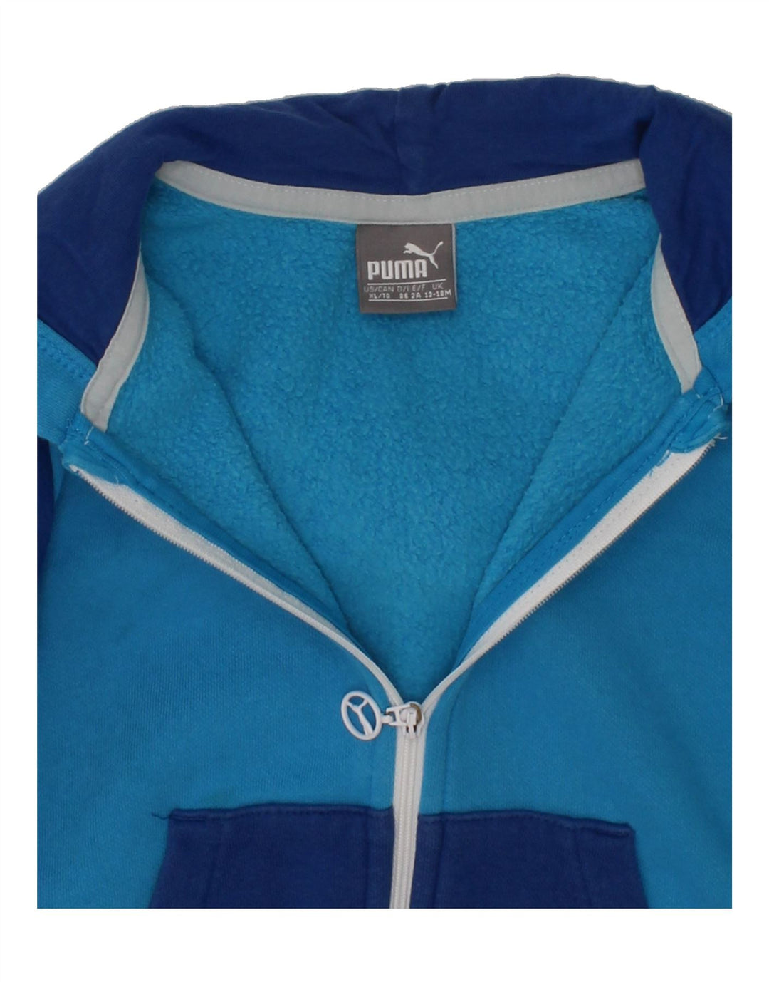 PUMA Baby Boys Zip Hoodie Sweater 12-18 Months Blue Colourblock Vintage Puma and Second-Hand Puma from Messina Hembry 