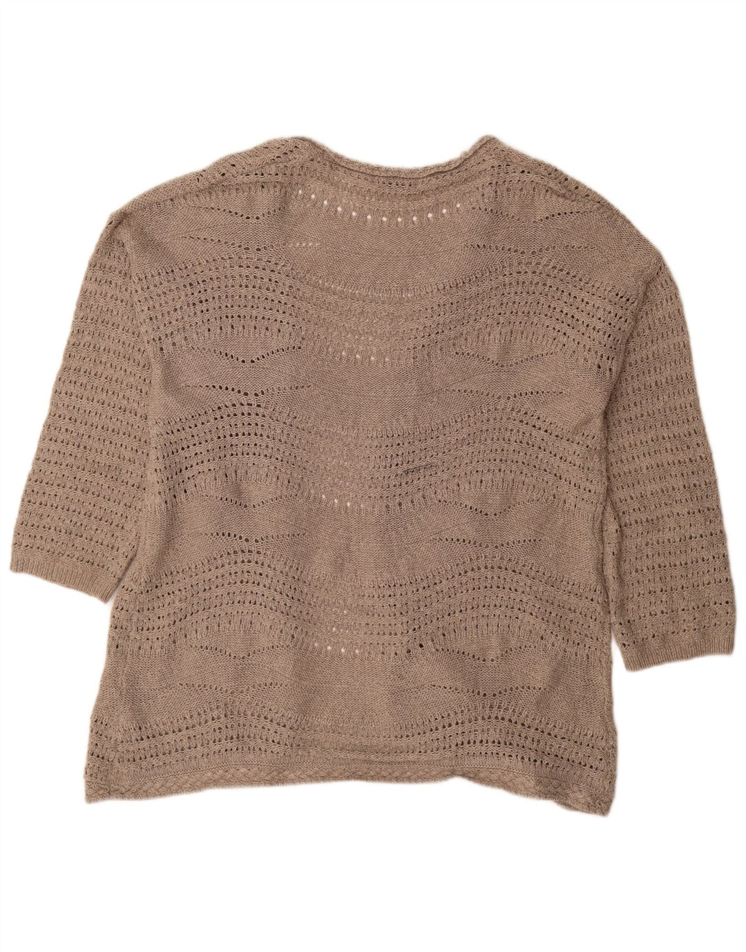 Suéter cardigã aberto feminino Marks & Spencer Reino Unido 20 2XL poliéster bege