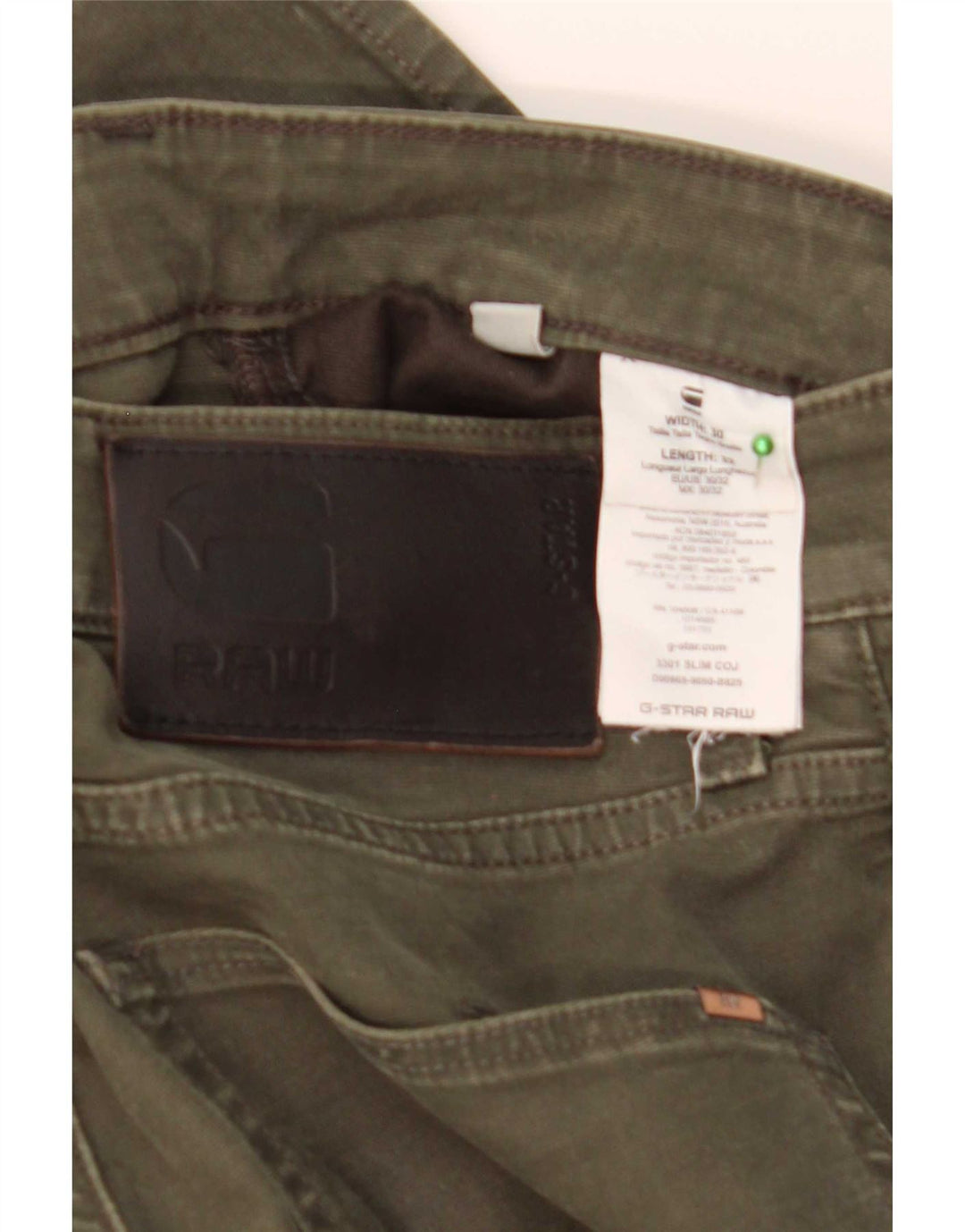 Jeans Slim Masculino G-Star W30 L32 Algodão Cáqui