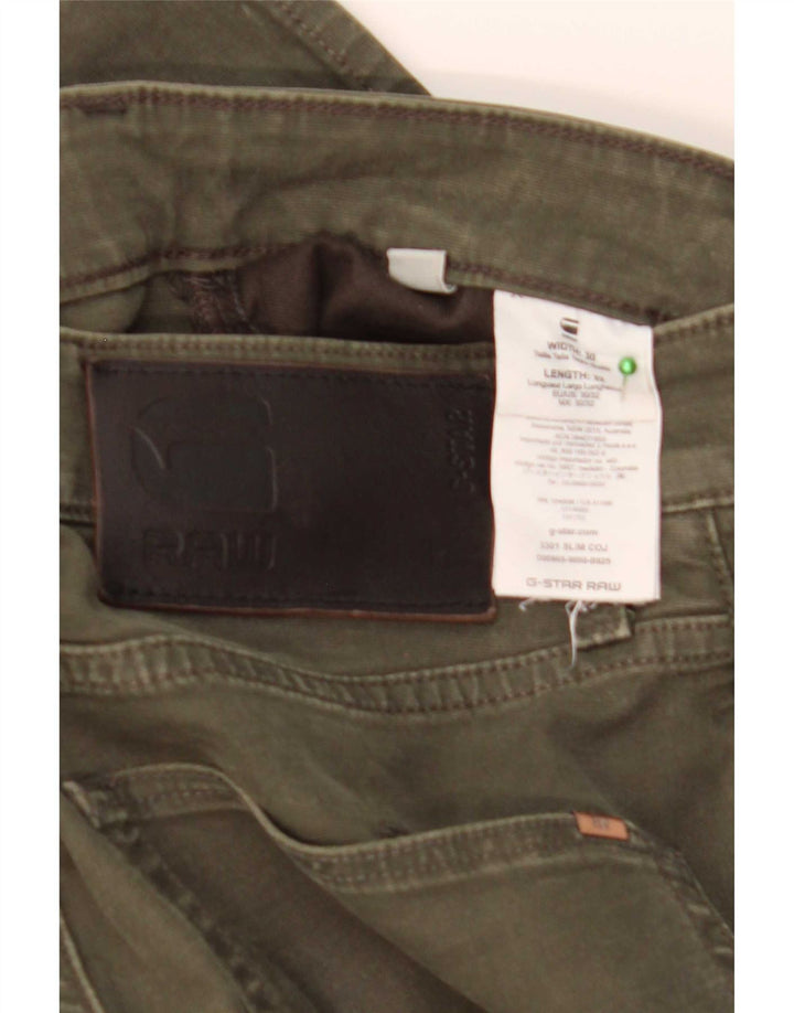 Jeans Slim Masculino G-Star W30 L32 Algodão Cáqui