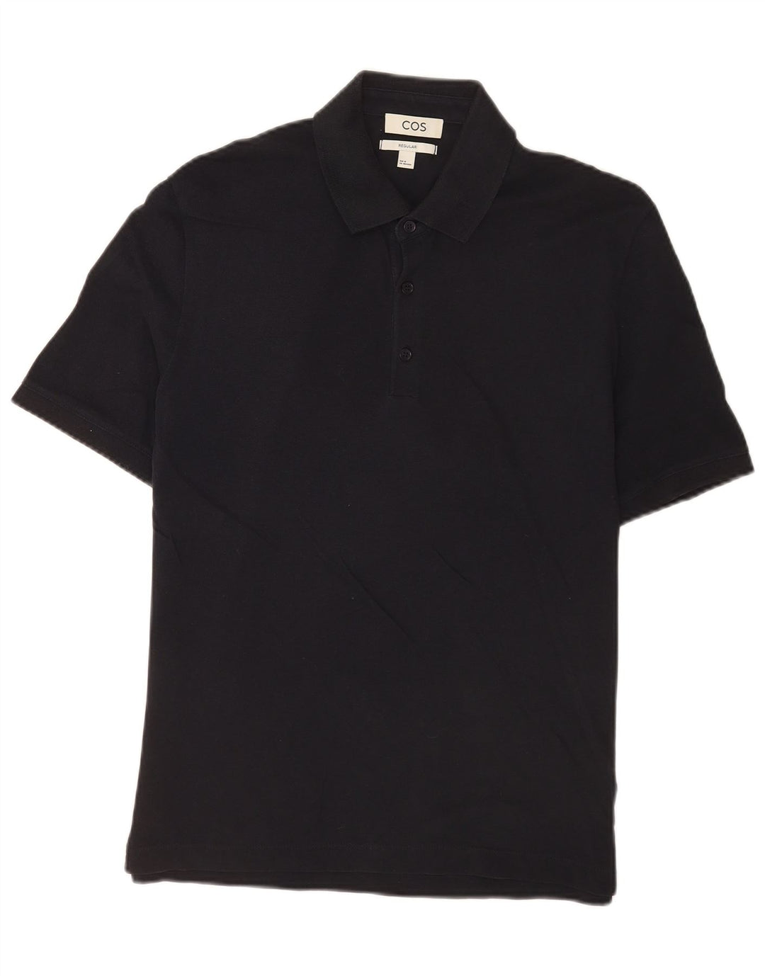 Camisa polo masculina Cos manga curta regular fit algodão preto médio