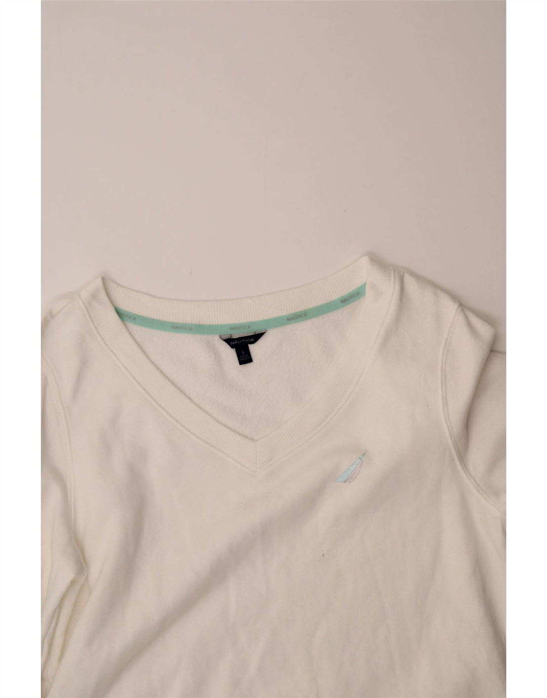 NAUTICA Womens Sweatshirt Jumper UK 10 Small White Cotton Vintage Nautica and Second-Hand Nautica from Messina Hembry 