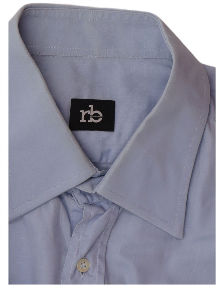 Camisa masculina Roccobarocco azul médio