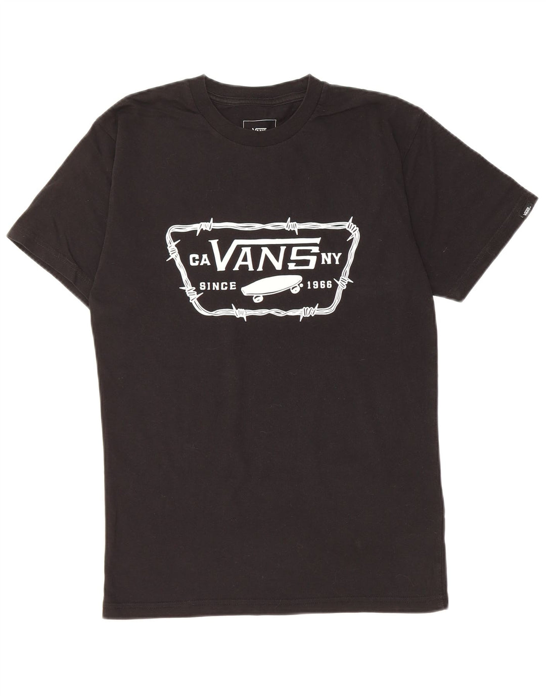 Camiseta masculina VANS Classic Fit gráfica top pequeno algodão preto