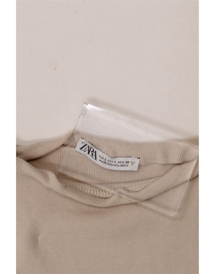 Zara Womens Crop Vest Top Reino Unido 14 Grande Bege
