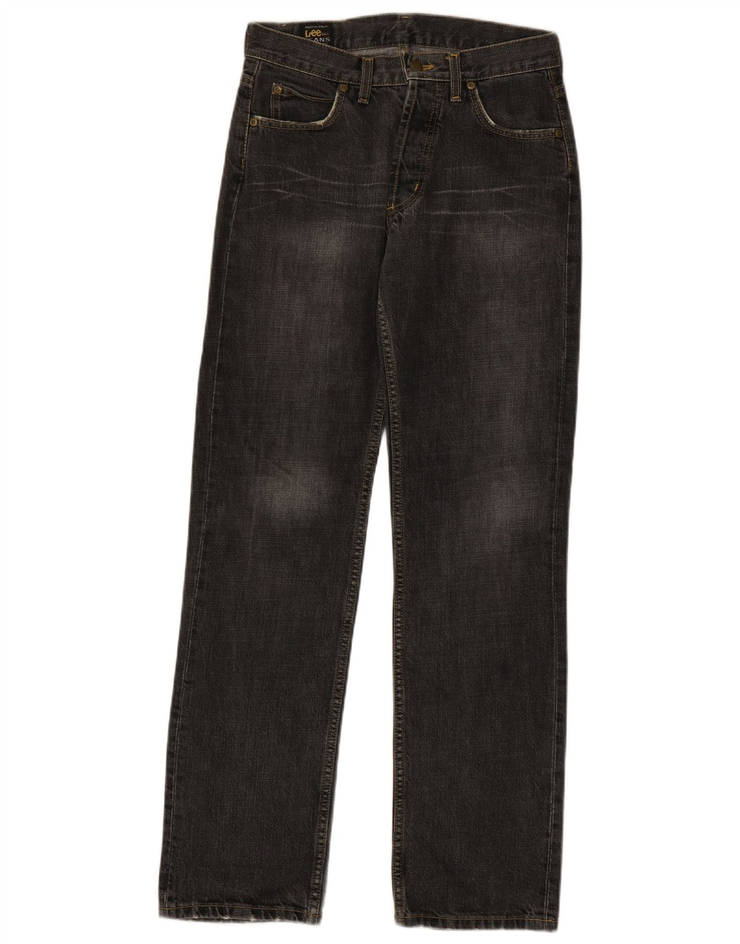 Lee Mens Straight Jeans W29 L32 Cinza Algodão