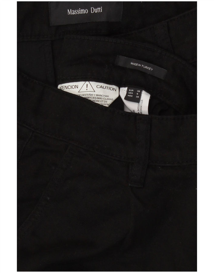 Calça feminina reta casual Massimo Dutti UE 38 pequena W28 L31 preta