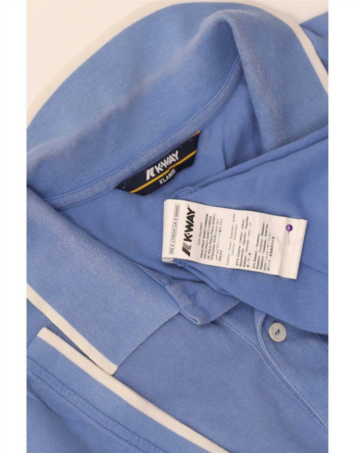 Camisa polo masculina K-Way XL algodão listrado azul