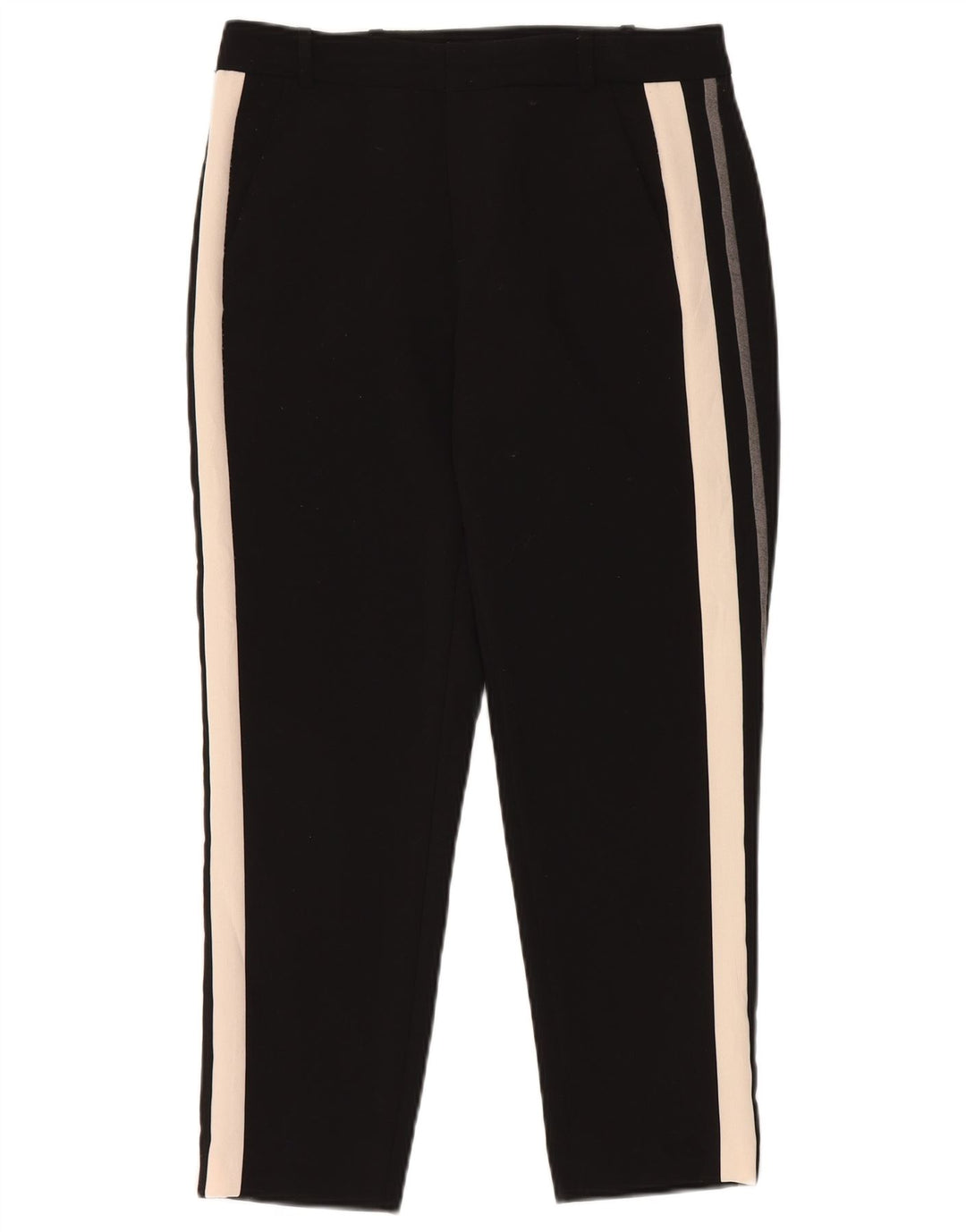 ZARA Calça Chino Feminina Slim Pequeno Bloco Colorido Preto