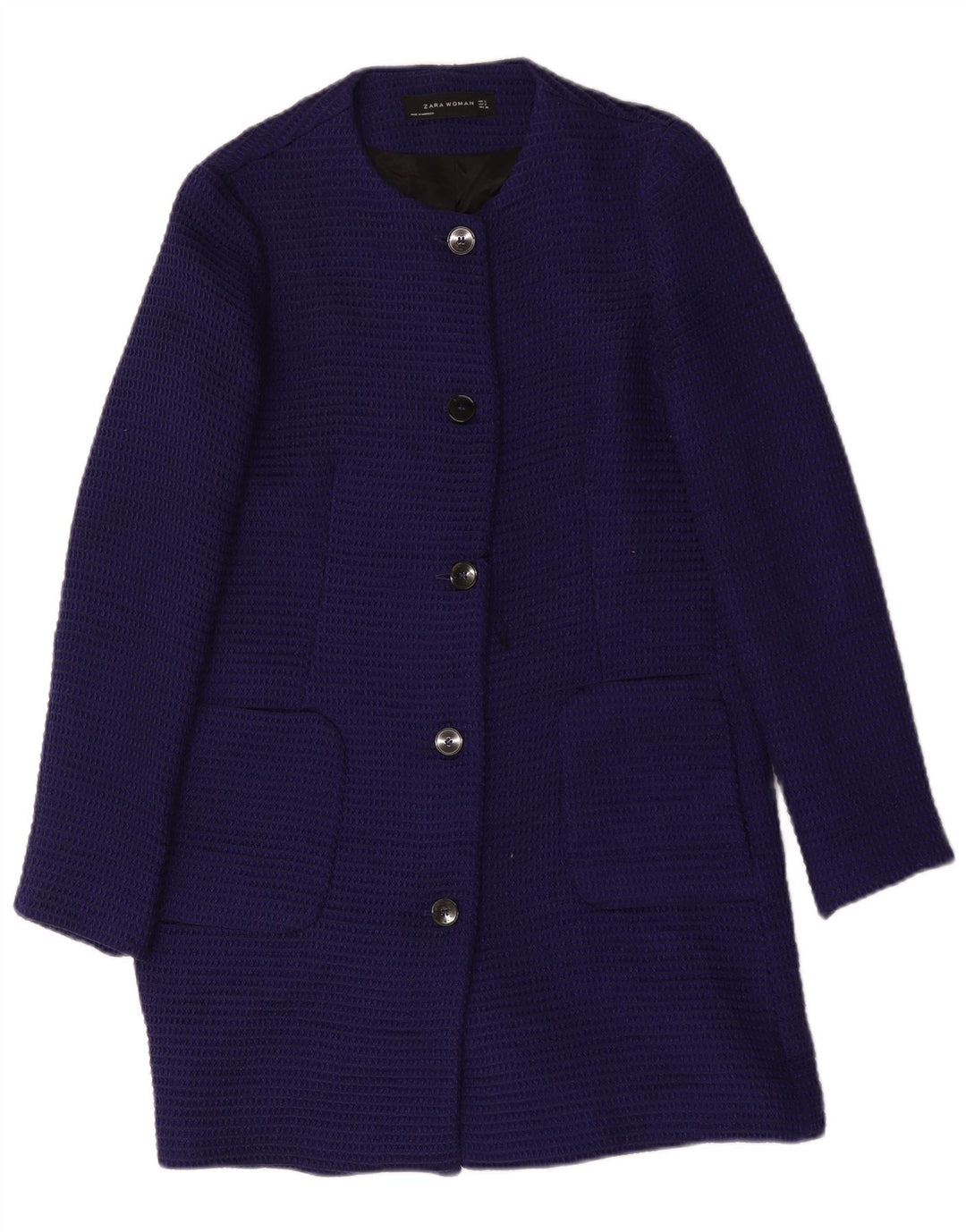 Sobretudo feminino Zara UK 10 pequeno azul marinho