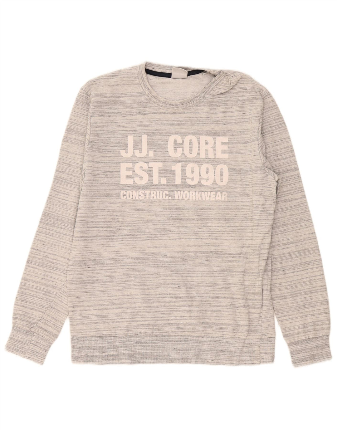 Jack & Jones moletom gráfico masculino jumper médio cinza algodão manchado