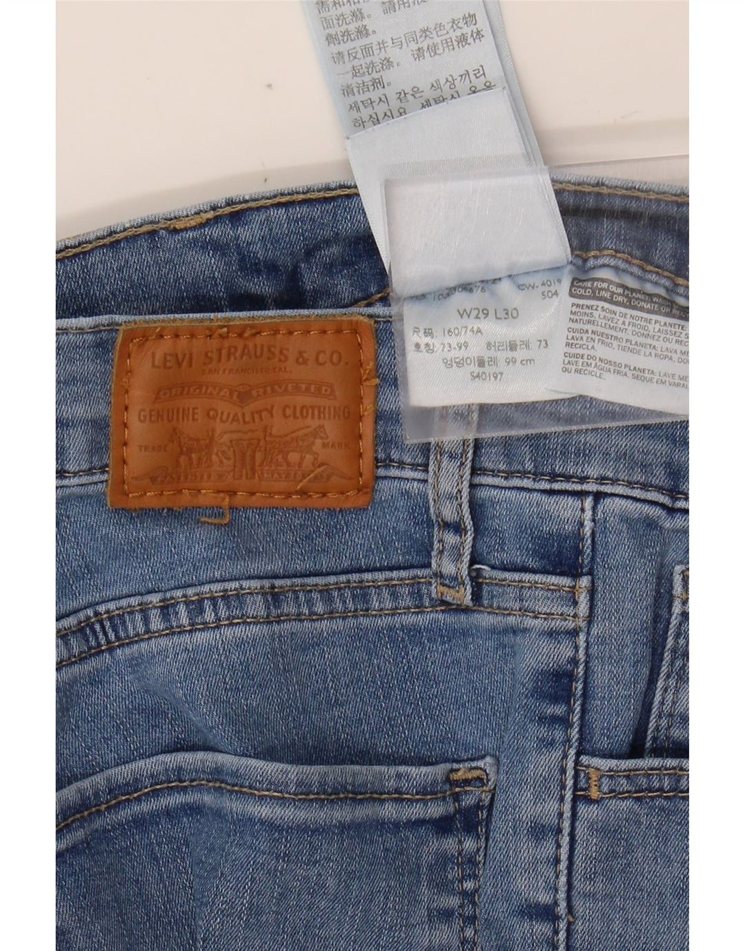 Calça jeans skinny feminina LEVI'S W29 L26 algodão azul