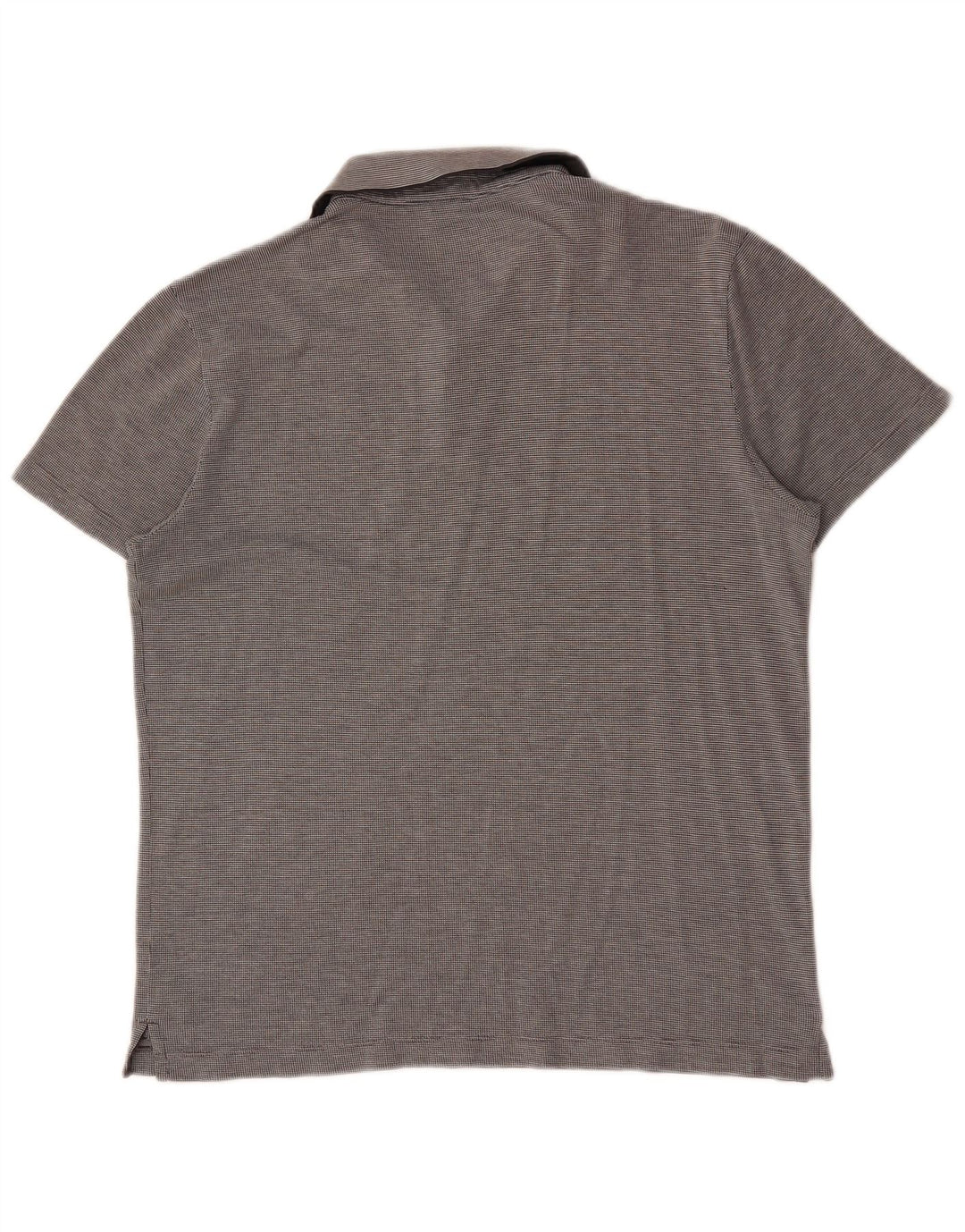 HUGO BOSS Camisa polo masculina de ajuste regular pequena listrada cinza de algodão