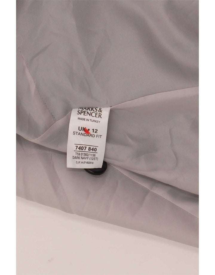 Sobretudo feminino Marks & Spencer Standard Fit Reino Unido 12 Médio Azul Marinho