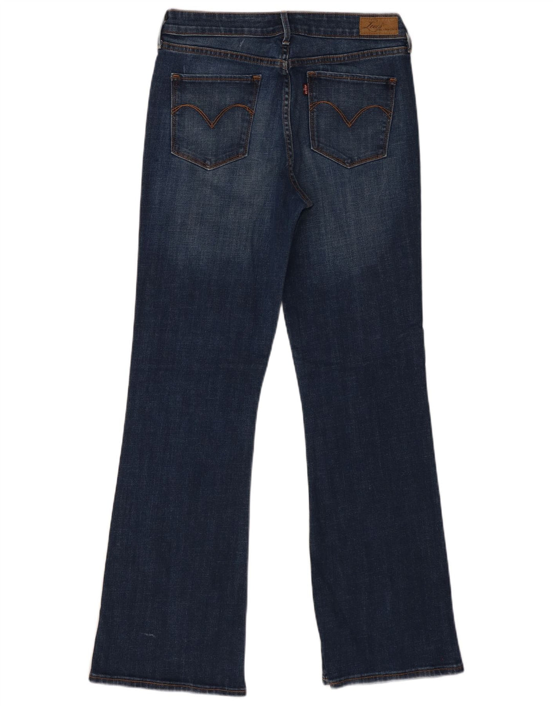 Jeans feminino Levi's Demi Curve Bootcut EUA 10 Grande W30 L30 Azul marinho