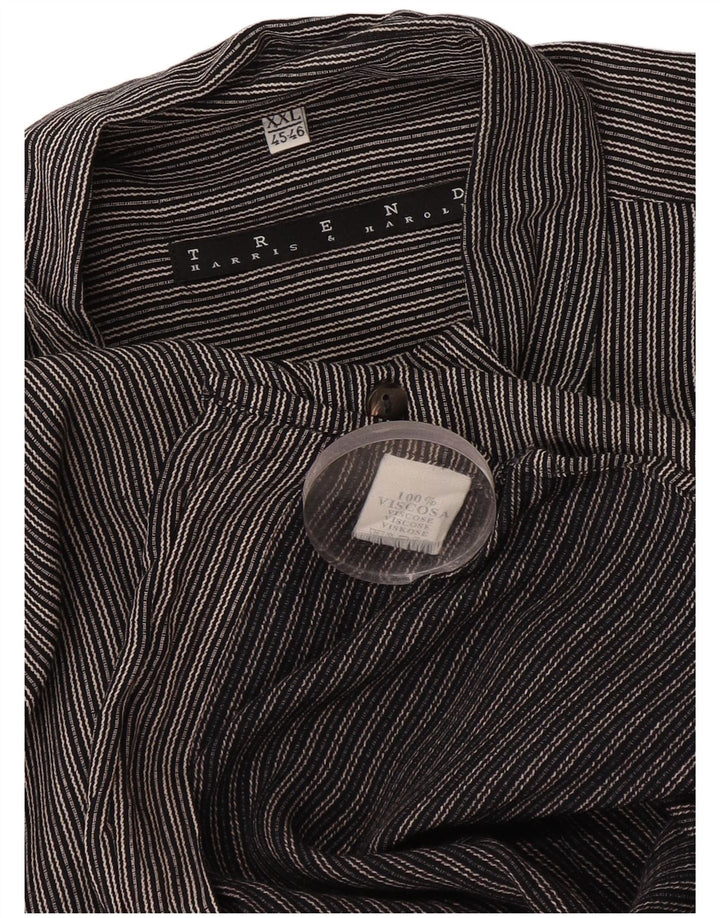 Camisa masculina tamanho 45/46 2XL Viscose listrada preta