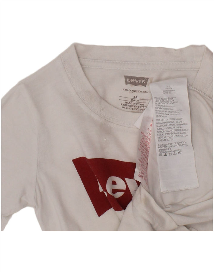 Camiseta gráfica LEVI'S Boys 3-4 anos algodão branco