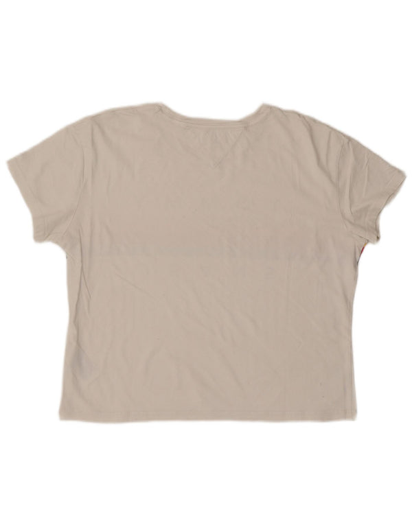 Camiseta feminina TOMMY HILFIGER com estampa gráfica UK 14 algodão branco médio