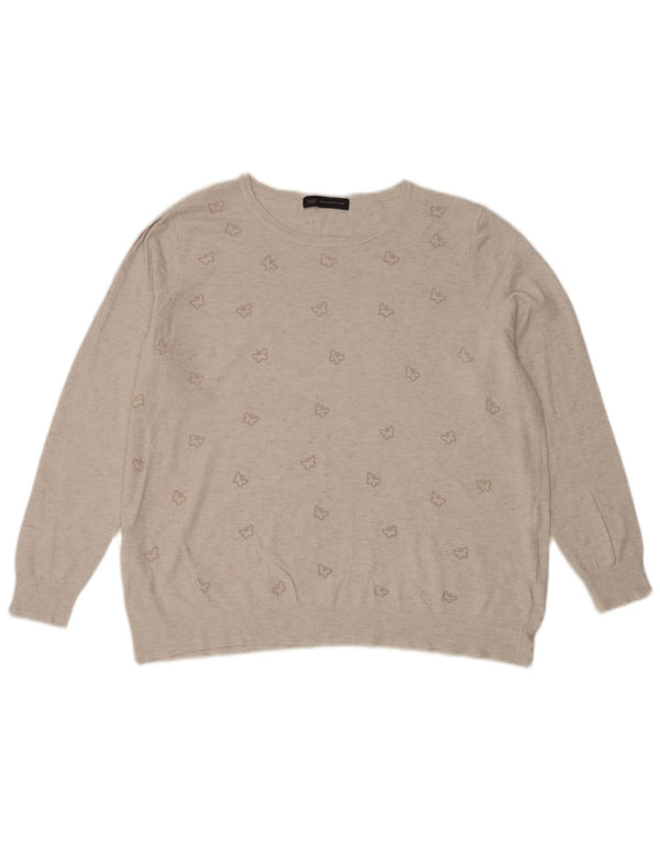 Suéter feminino Marks & Spencer com gola canoa Reino Unido 22 3XL off white Butterf