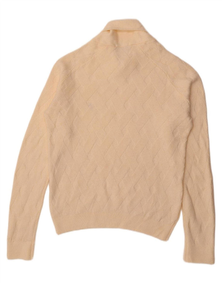 MARLBORO CLASSICS Suéter feminino com gola xale UK 18 XL algodão bege