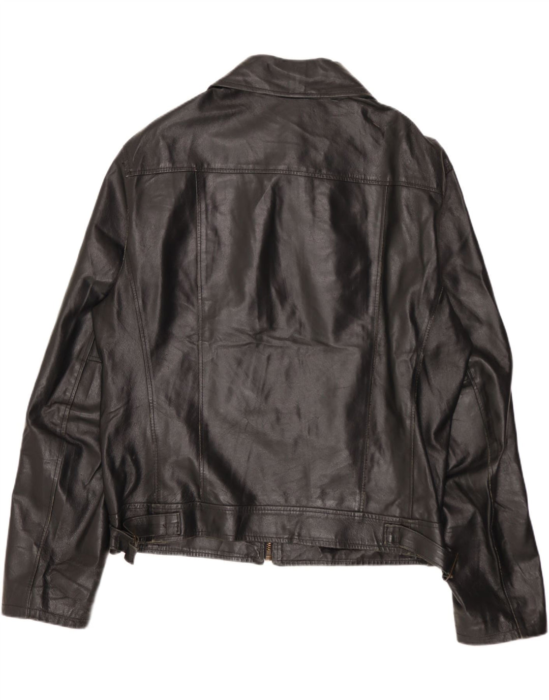 Jaqueta de couro feminina vintage UK 18 XL couro preto