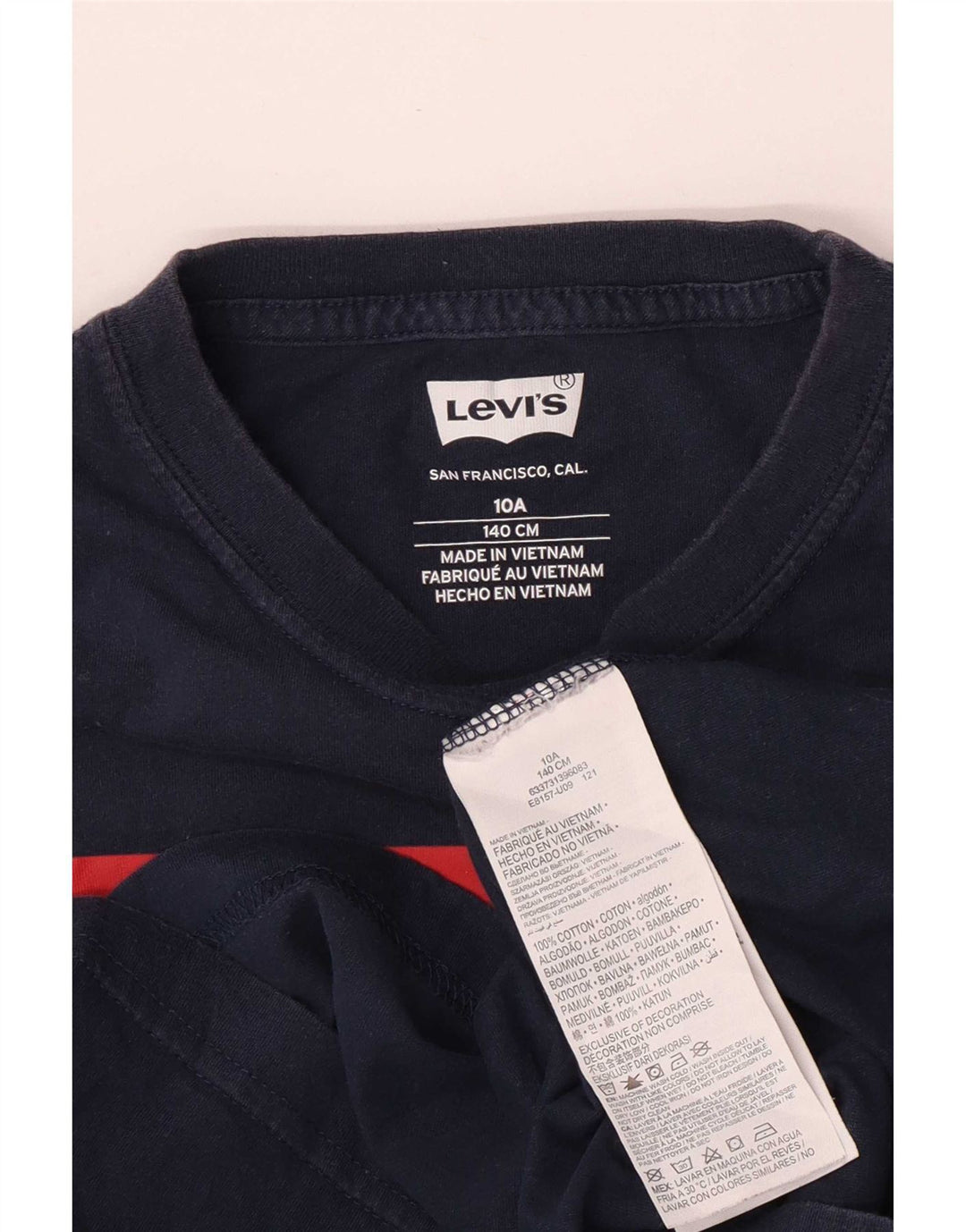 Camiseta Levi's Boys Regular Graphic 9-10 Anos Azul Marinho Algodão