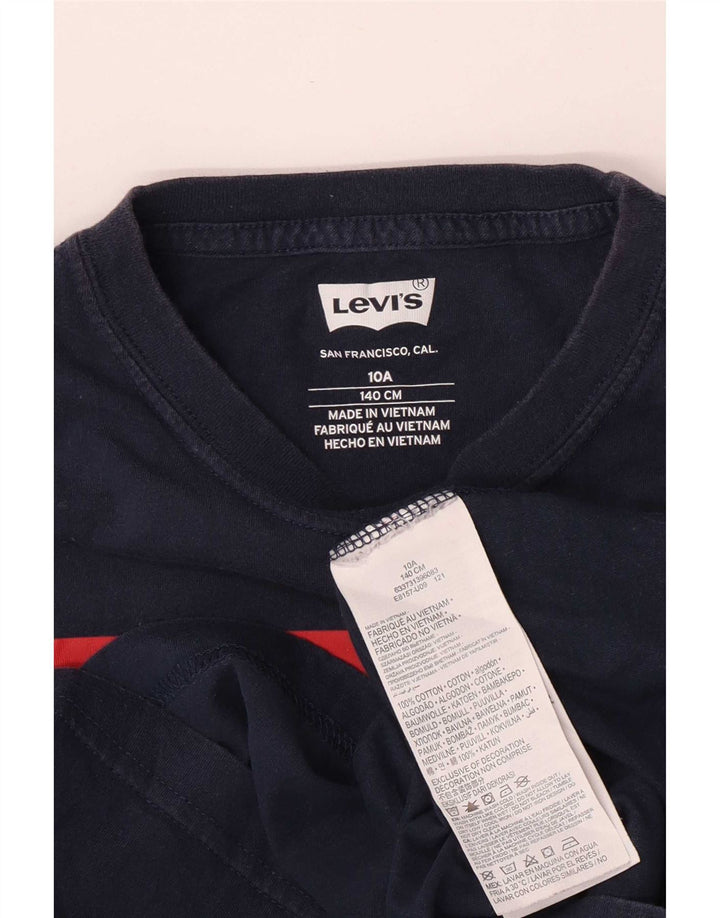 Camiseta Levi's Boys Regular Graphic 9-10 Anos Azul Marinho Algodão