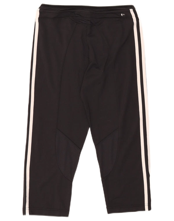 ADIDAS Womens Clima 365 Capri Calças de treino UK 16 Grande Preto Nylon