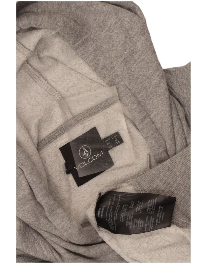Jumper feminino com capuz Volcom US 10 grande algodão cinza