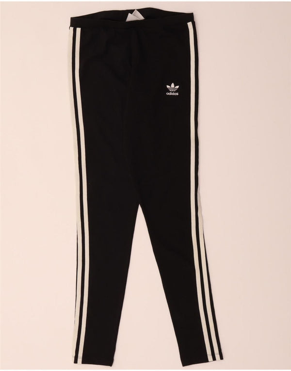 Leggings Adidas Femininas UK 10 Pequenas Algodão Preto