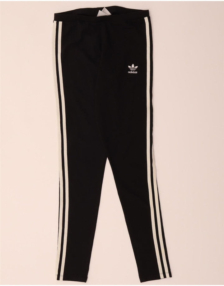 Leggings Adidas Femininas UK 10 Pequenas Algodão Preto