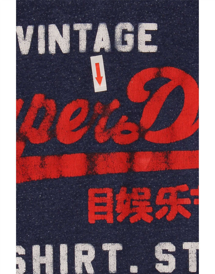 Camiseta masculina Superdry com estampa gráfica grande algodão azul