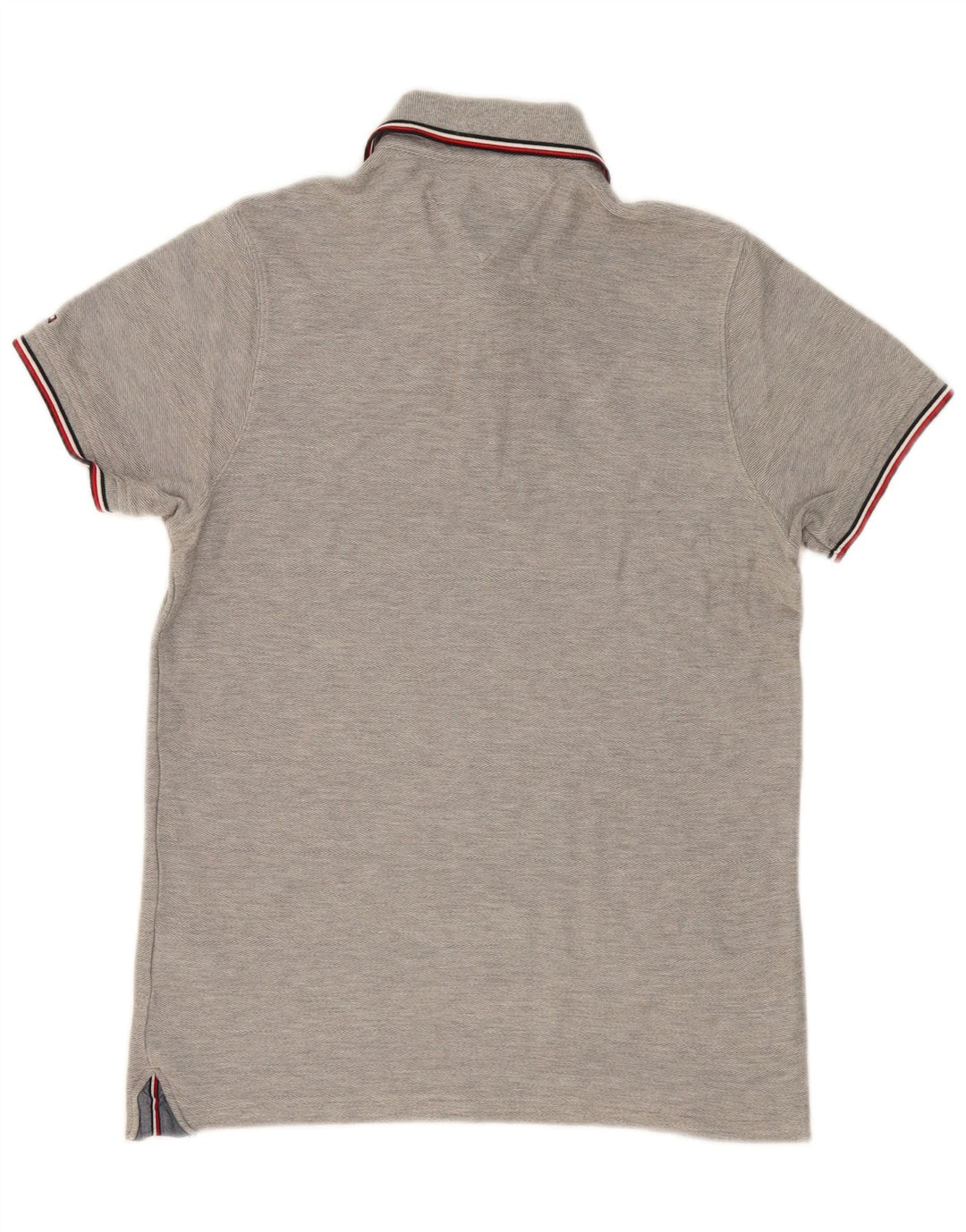 Camisa polo masculina TOMMY HILFIGER pequena algodão cinza