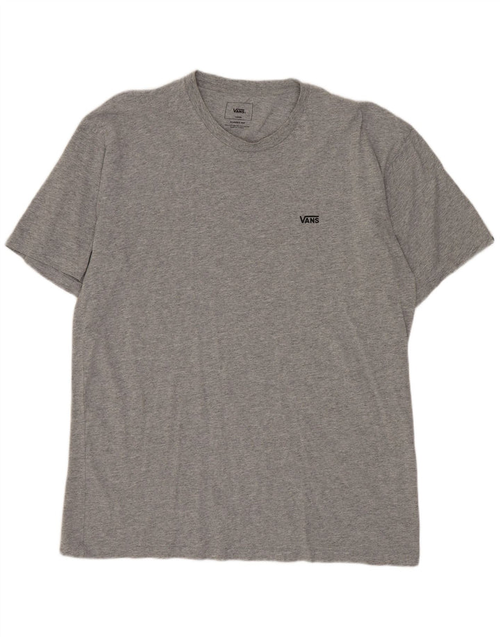 Camiseta VANS masculina Classic Fit Top grande algodão manchado cinza