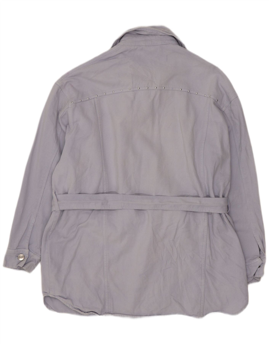 Zara Womens Oversized Utility Jacket UK 14 Médio Algodão Azul